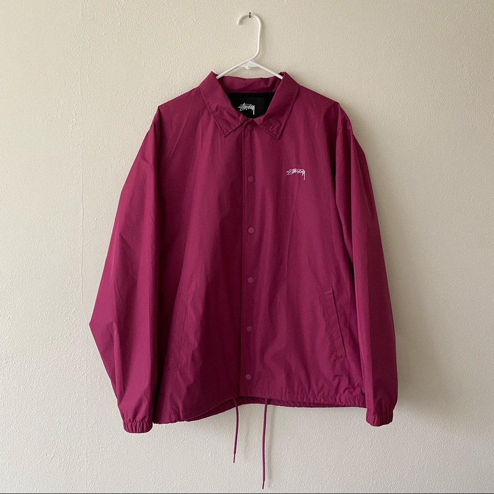 Stussy magenta light bomber jacket, lined